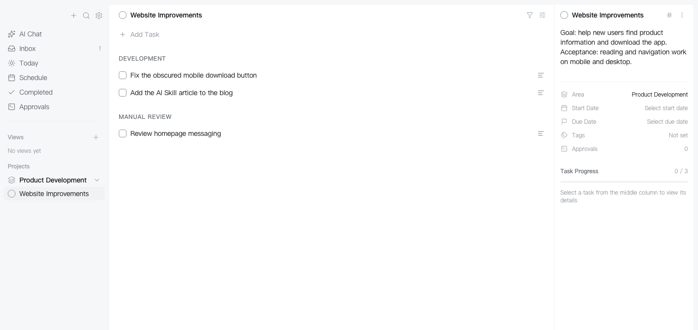 Copy the project ID using the # button in the top-right details panel